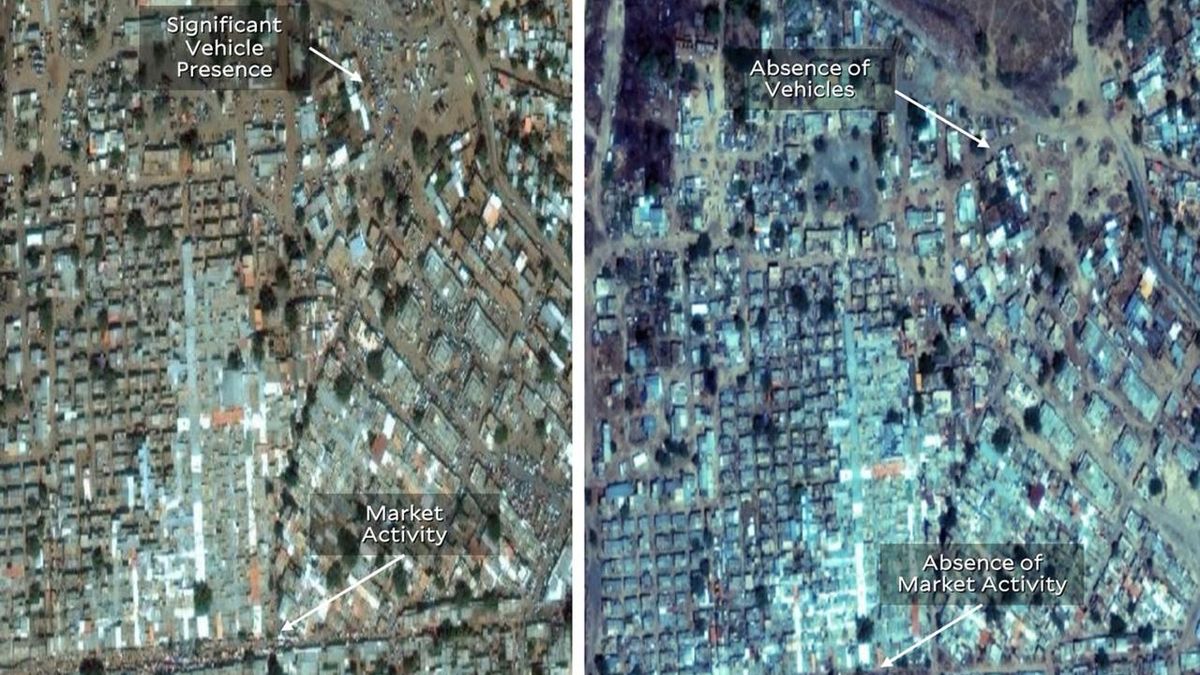 Masakr ve Fáširu. Satelitní snímky ukázaly naprosté prázdno v ulicích súdánského města